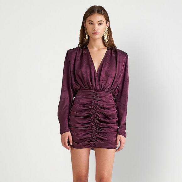 Ronny Kobo Plunge Neckline Michelle long sleeve Mini Dress Small - Picture 1 of 9